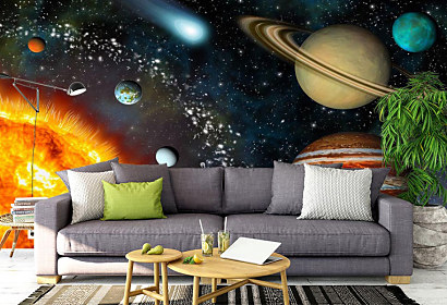 Fototapeta 3d solar system slnecna sustava